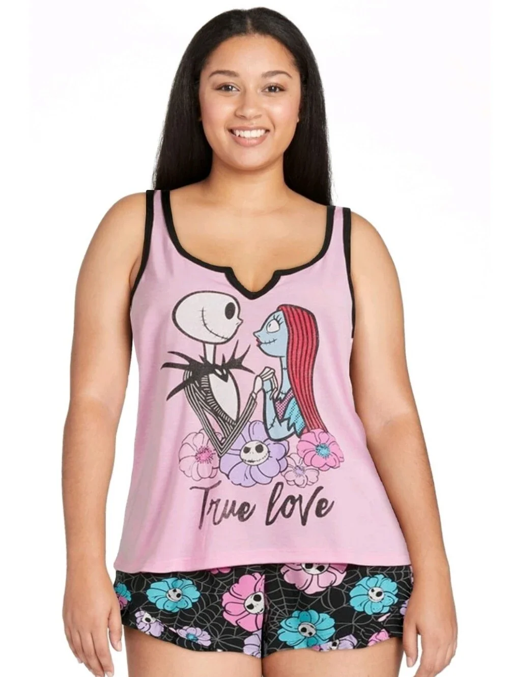 Nightmare Before Christmas 2X "True Love" Tank & Shorts Sleep Set CX-3883 - Picture 2 of 9